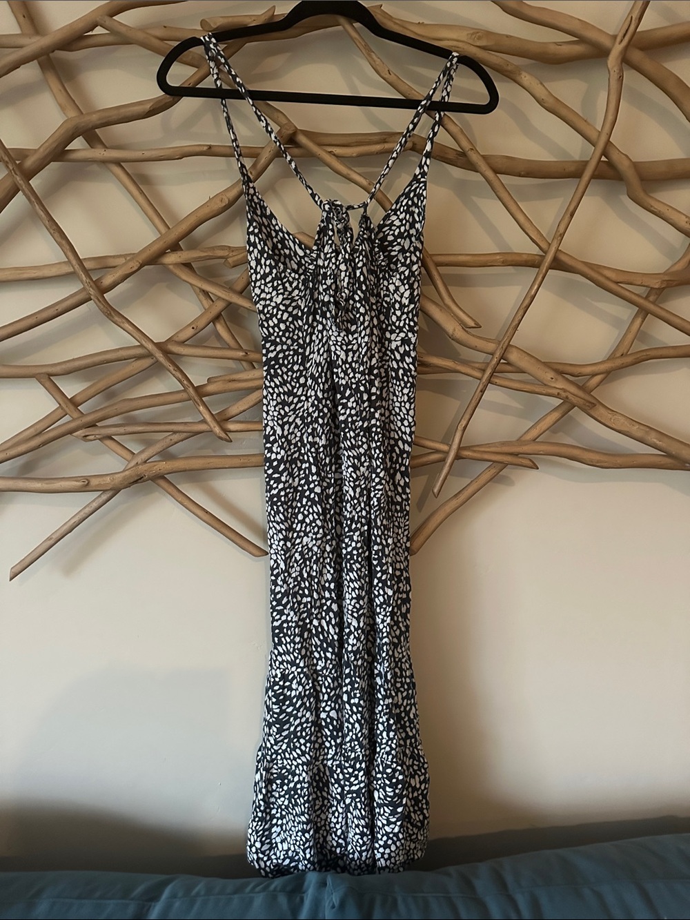 saltwater LUXE blue and White Spotted Midi Slip Dress - Picture 3 of 3